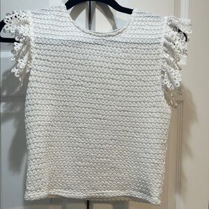 Zara White Textured Women's Blouse